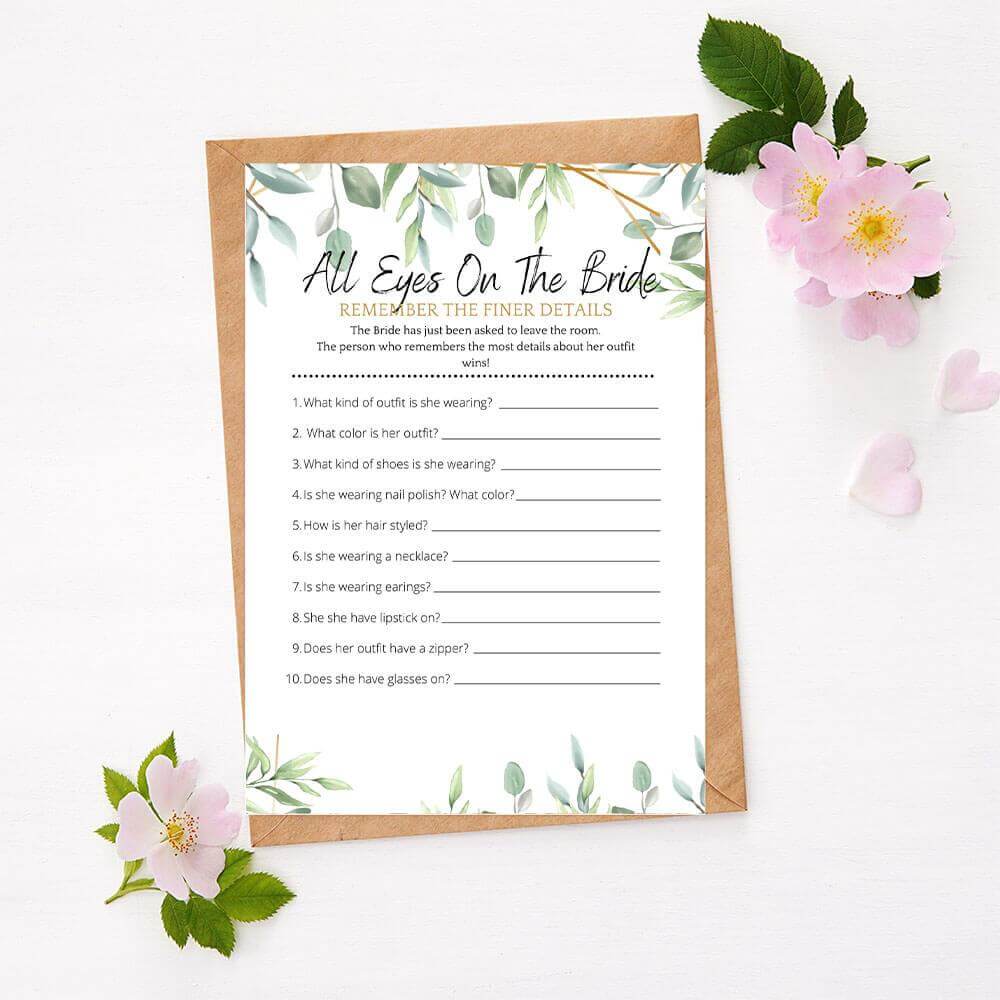 Over or Under Quiz Printable Over or Under Game Bridal 