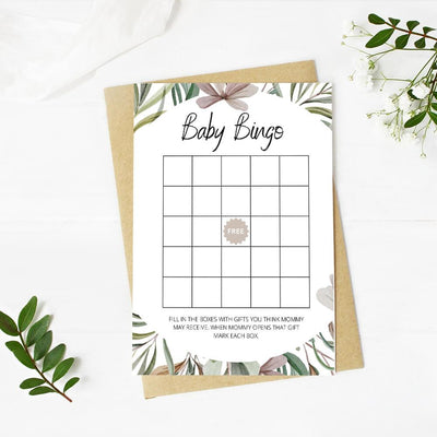 Botanical - Baby Bingo Game | Baby Shower Game