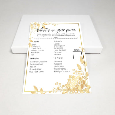 Golden Flowers - Whats In Your Purse? | Bridal Shower Game Party Games Your Party Games 