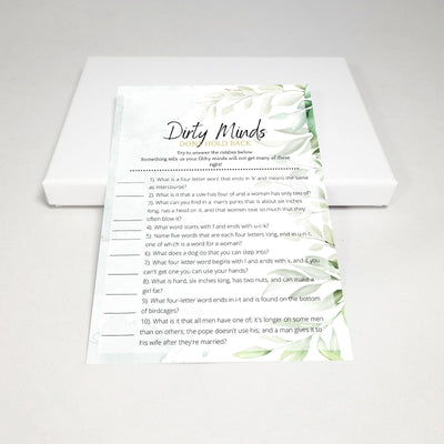 Hen Do Game - Dirty Minds | Green Watercolor Party Games Your Party Games 