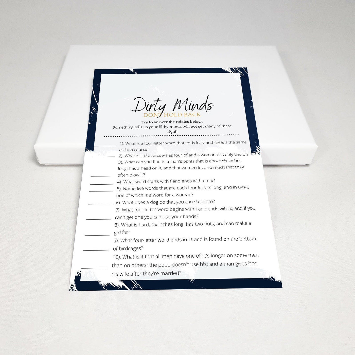 Hen Do Game - Dirty Minds | Midnight Blue Party Games Your Party Games 