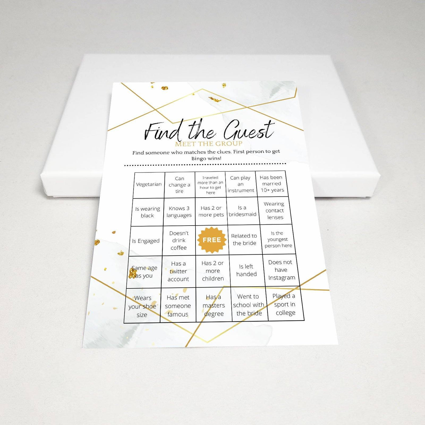 Hen Do Game - Find The Guest | Watercolor Silver Party Games Your Party Games 