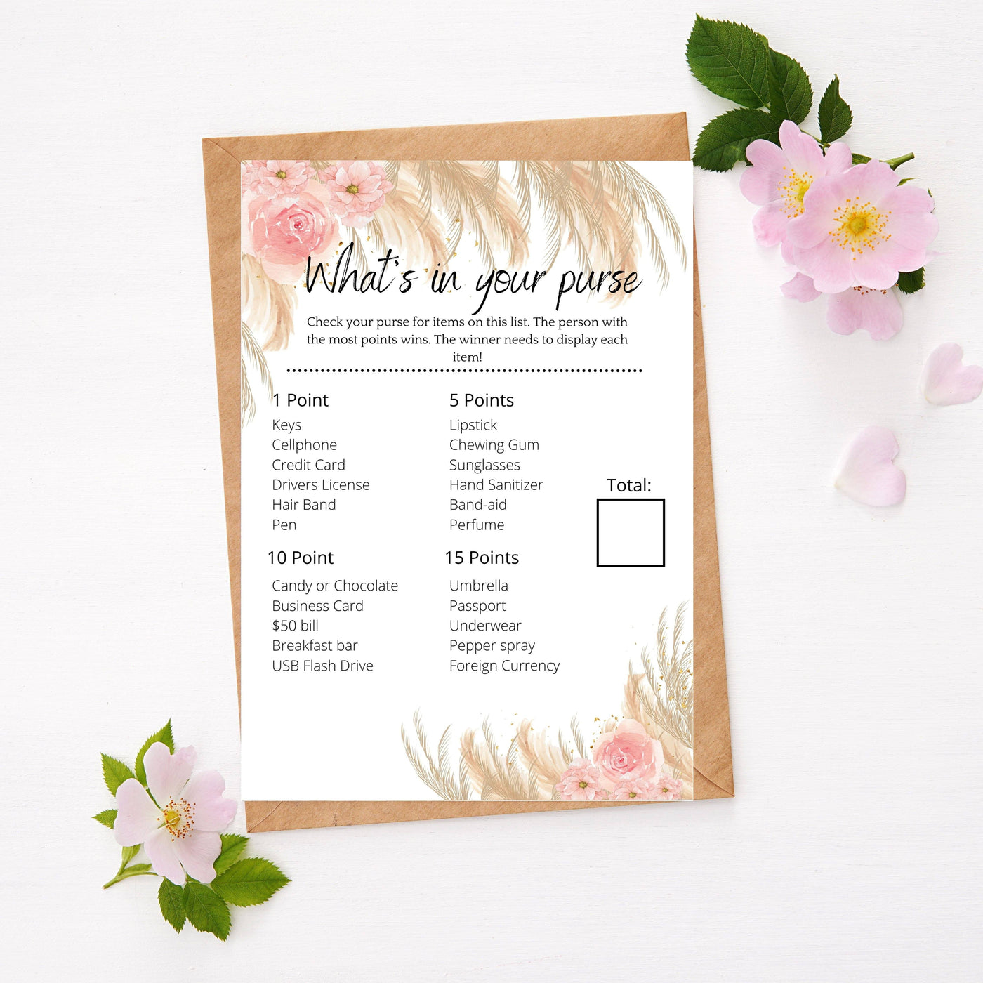 Hen Do Game - Whats In Your Purse? | Boho Party Games Your Party Games 