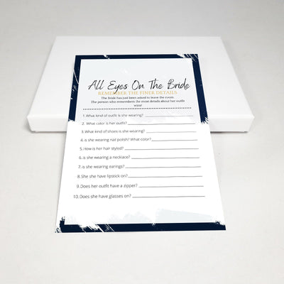Midnight Blue - All Eyes On The Bride | Bridal Shower Game Party Games Your Party Games 
