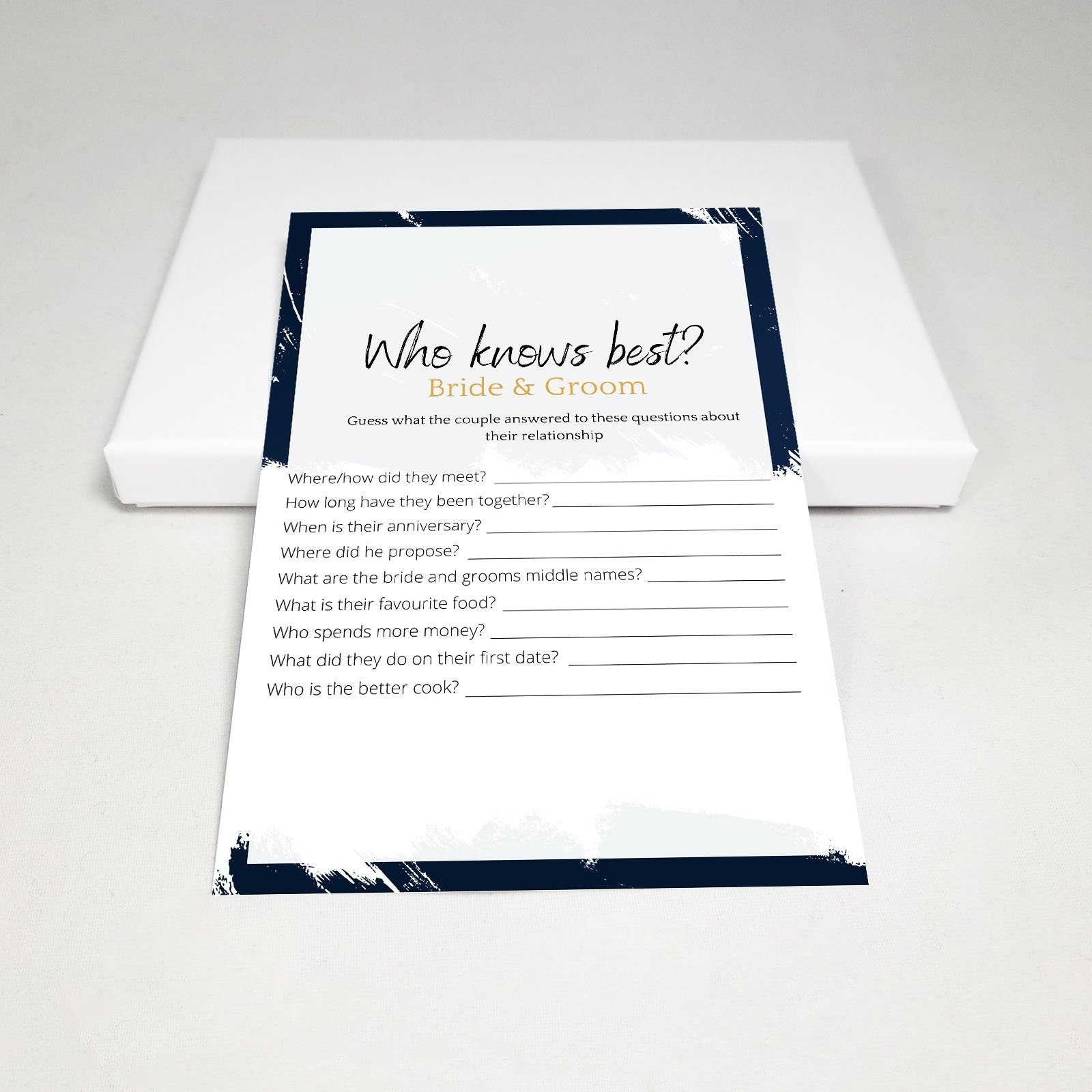 Midnight Blue Theme - Who Knows The Bride Best? | Bridal Shower Game – Your  Party Games