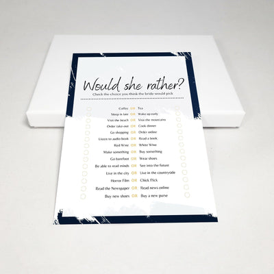 Midnight Blue - Would She Rather? | Bridal Shower Game Party Games Your Party Games 