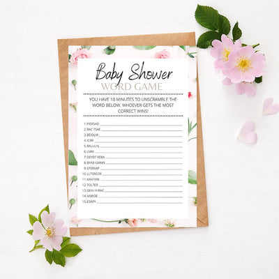 Roses - Word Game | Baby Shower Game
