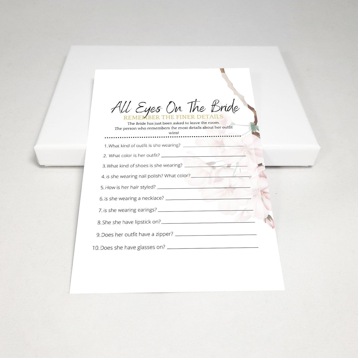 Single Rose - All Eyes On The Bride | Bridal Shower Game Party Games Your Party Games 
