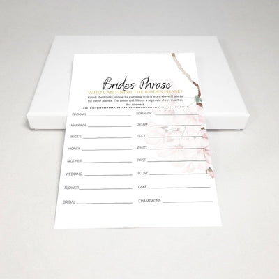 Single Rose - Finish The Brides Phrase | Bridal Shower Game Party Games Your Party Games 