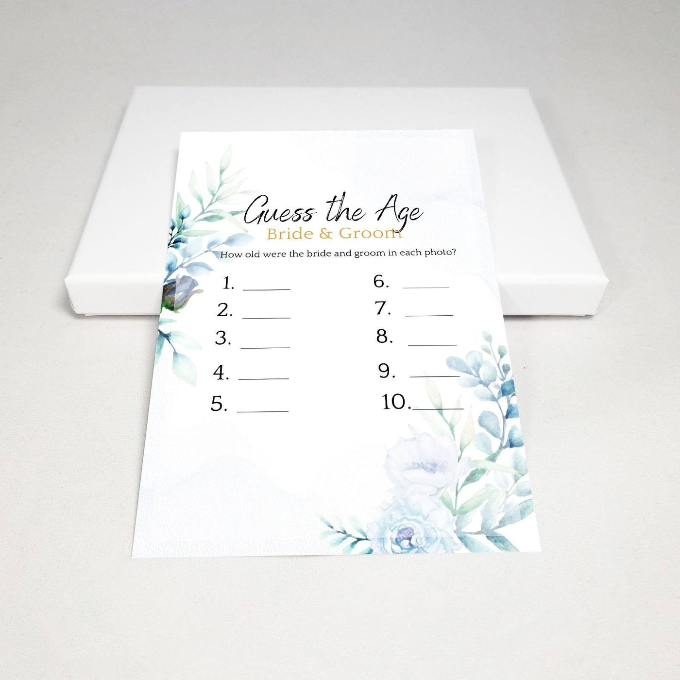Watercolor Meadow - Guess The Age | Bridal Shower Game Party Games Your Party Games 