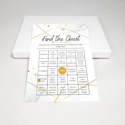Watercolor Silver - Find The Guest | Bridal Shower Game Party Games Your Party Games 