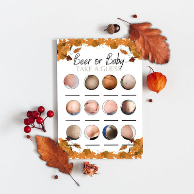 Autumn Fall Theme - Bump or Beer Belly | Baby Shower Game