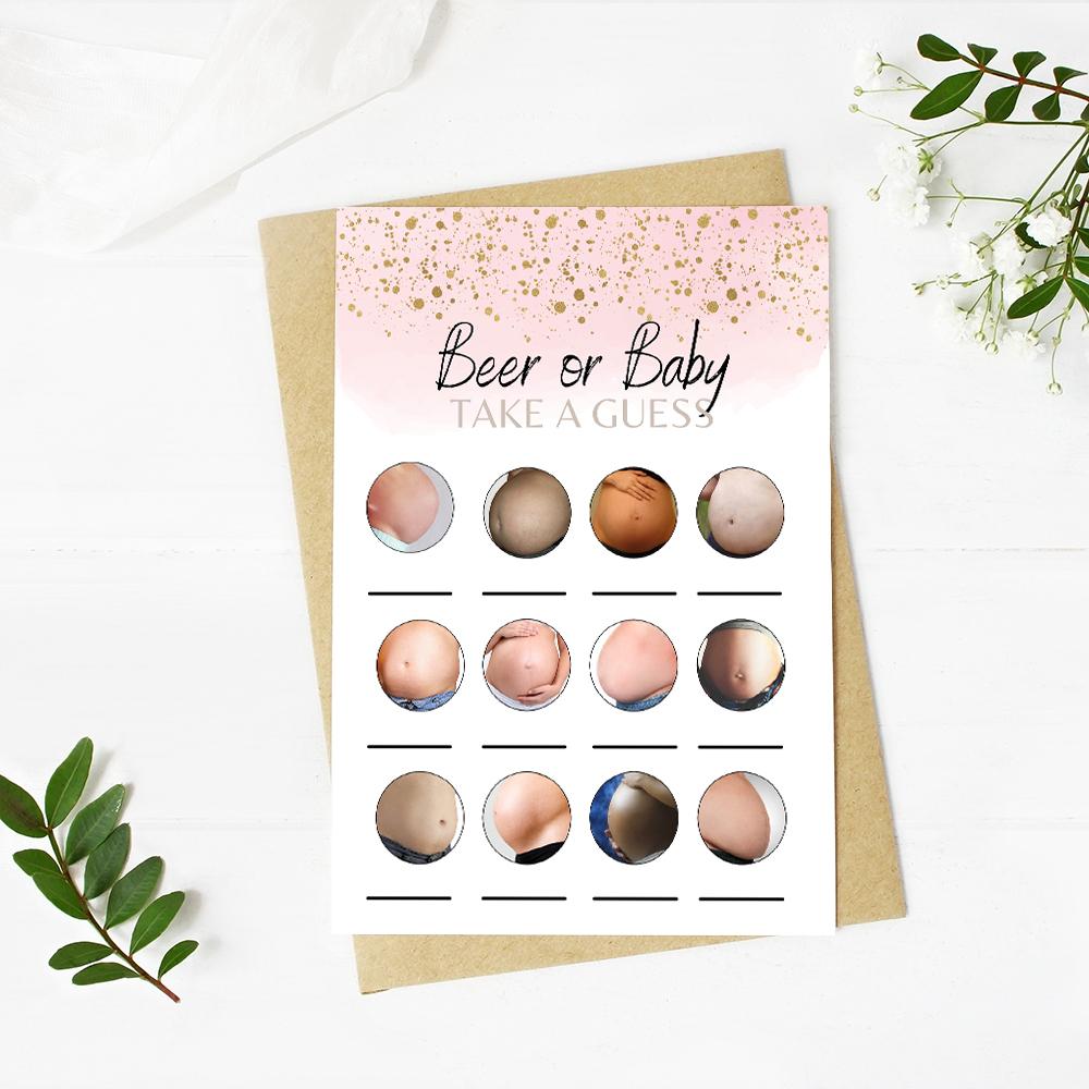 Baby or Beer Belly - Rose Gold | Baby Shower Game