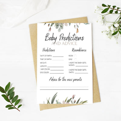 Botanical - Baby Predictions & Advice | Baby Shower Game