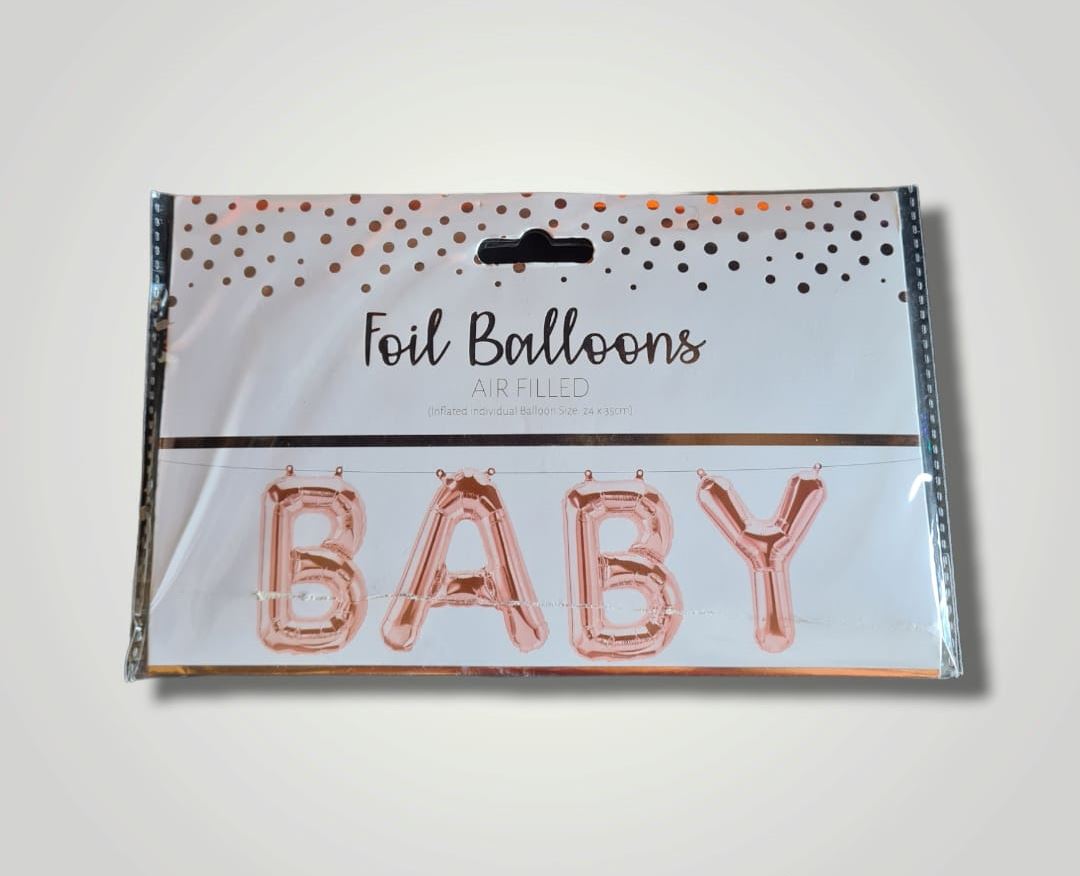 Baby Shower Balloon Banner - Rose Gold Your Party Games 