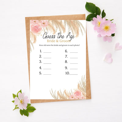 Boho - Guess The Age | Bridal Shower Game