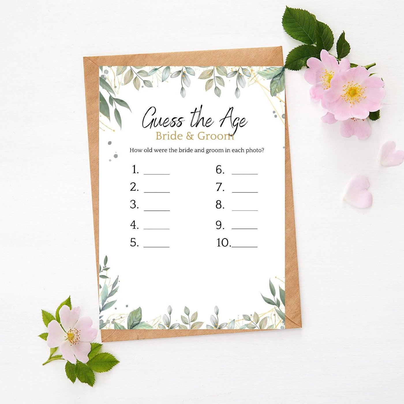 Botanical - Guess The Age | Bridal Shower Game