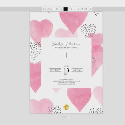 Editable Baby Shower Invite & Itinerary - Baby Girl Theme