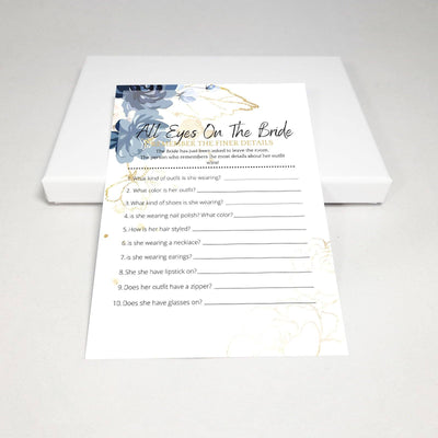 Deep Blue - All Eyes On The Bride | Bridal Shower Game Party Games Your Party Games 
