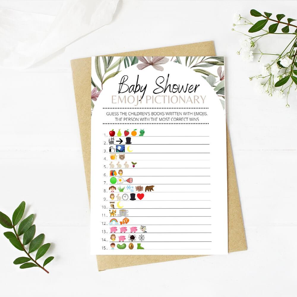 Botanical - Emoji Guess the Children's Book | Baby Shower Game