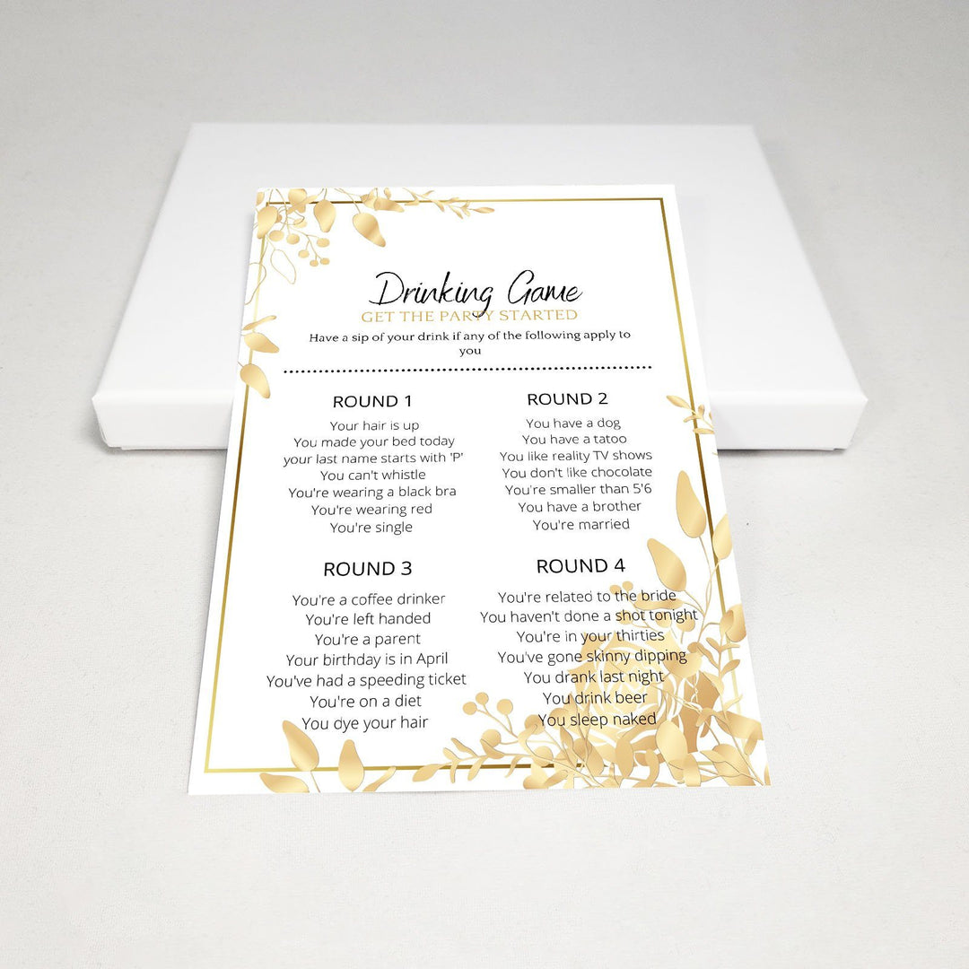 Golden Flowers Theme - Drinking Game | Bridal Shower Game – Your Party Games