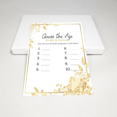 Golden Flowers - Guess The Age | Bridal Shower Game Party Games Your Party Games 
