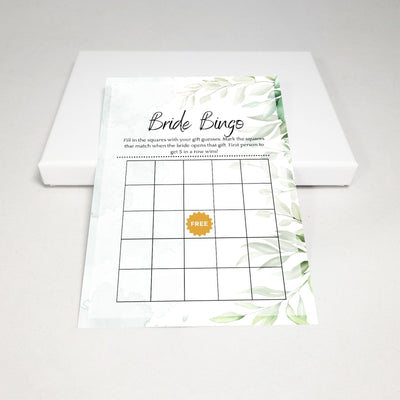 Green Watercolor - Bridal Bingo | Bridal Shower Game Party Games Your Party Games 