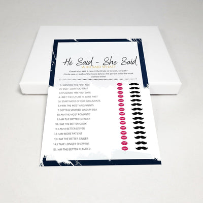 Hen Do Game - He Said She Said | Midnight Blue Party Games Your Party Games 