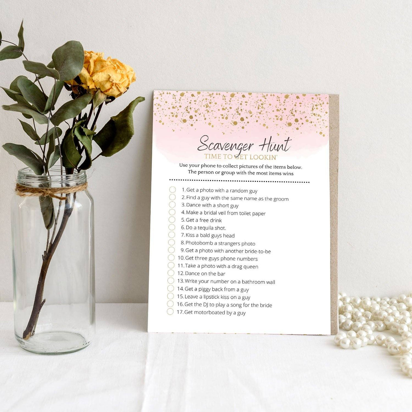 Hen Do Game - Scavenger Hunt | Rose Gold Party Games Your Party Games 