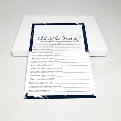 Hen Do Game - What Did The Groom Say? | Midnight Blue Party Games Your Party Games 