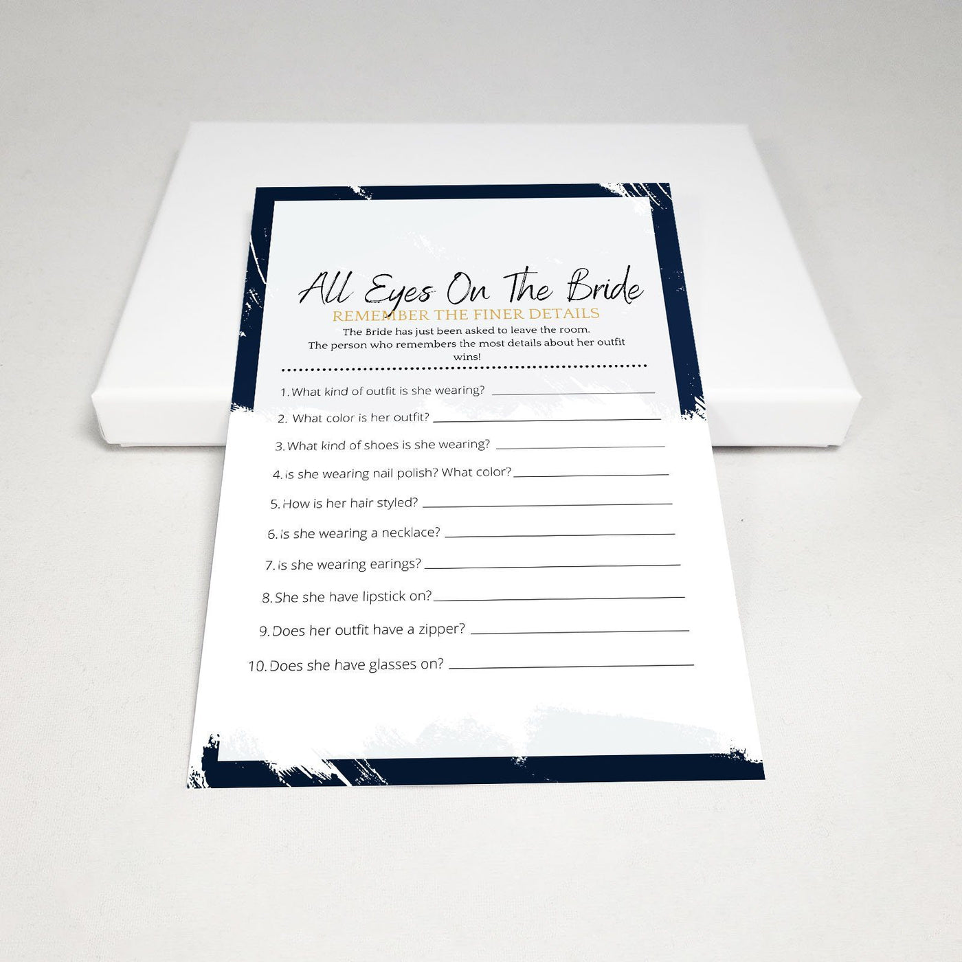 Midnight Blue - All Eyes On The Bride | Bridal Shower Game Party Games Your Party Games 