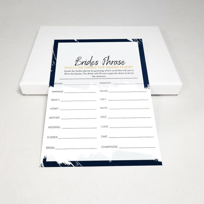 Midnight Blue - Finish The Brides Phrase | Bridal Shower Game Party Games Your Party Games 