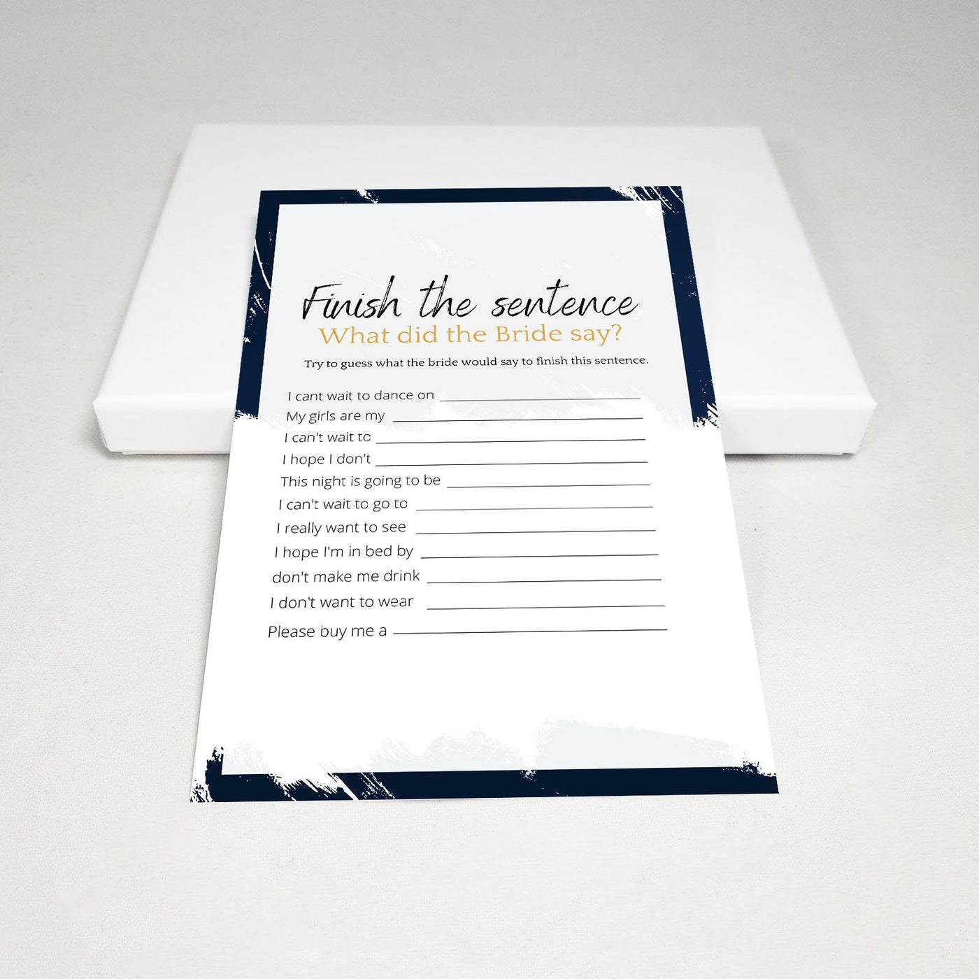 Midnight Blue - Finish The Sentence | Bridal Shower Game Party Games Your Party Games 