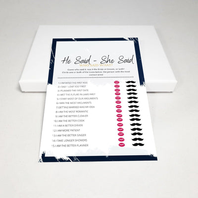 Midnight Blue - He Said She Said | Bridal Shower Game Party Games Your Party Games 