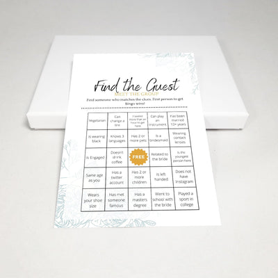 Minimal Flowers - Find The Guest | Bridal Shower Game Party Games Your Party Games 