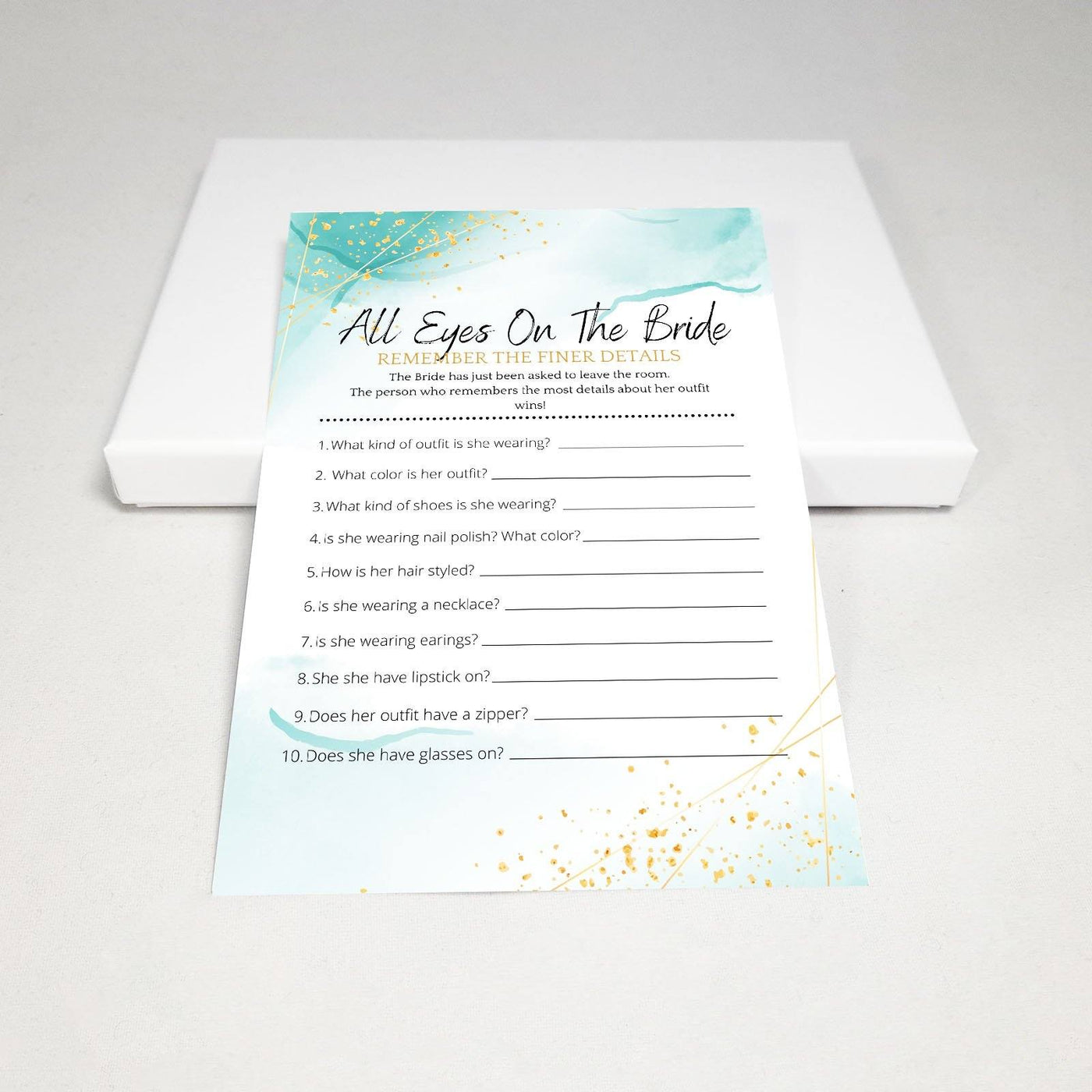 Ocean Gold - All Eyes On The Bride | Bridal Shower Game Party Games Your Party Games 