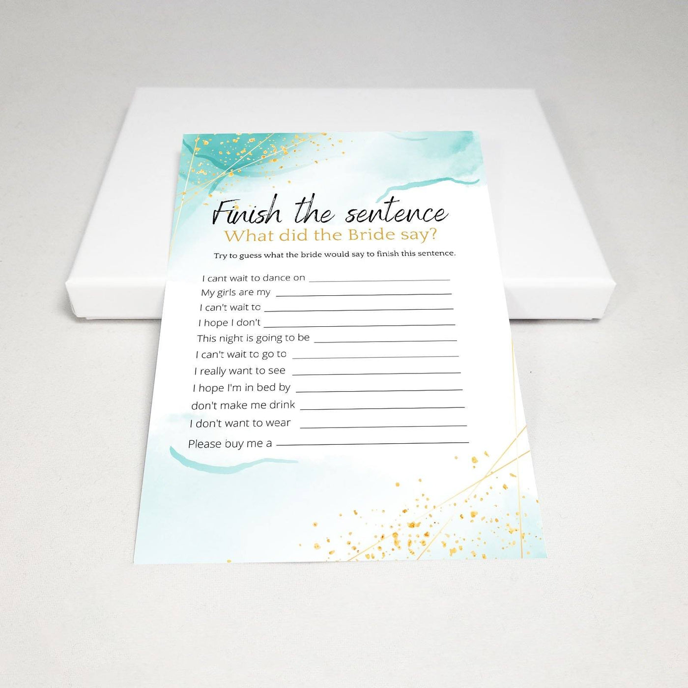 Ocean Gold - Finish The Sentence | Bridal Shower Game Party Games Your Party Games 