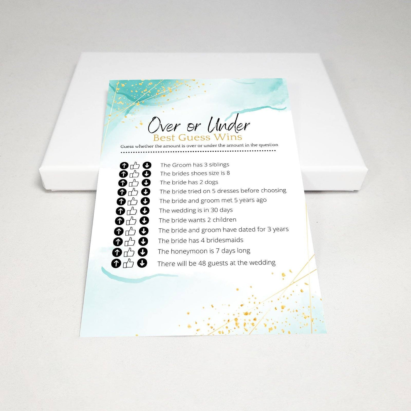 Ocean Gold - Over Or Under? | Bridal Shower Game Party Games Your Party Games 