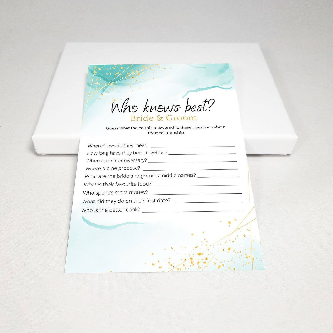 Ocean Gold - Who Knows The Bride Best? | Bridal Shower Game Party Games Your Party Games 