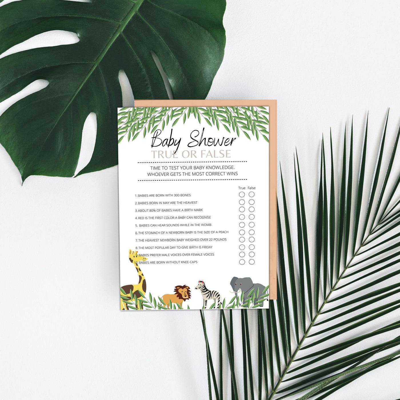 Safari Theme - True or False | Baby Shower Game