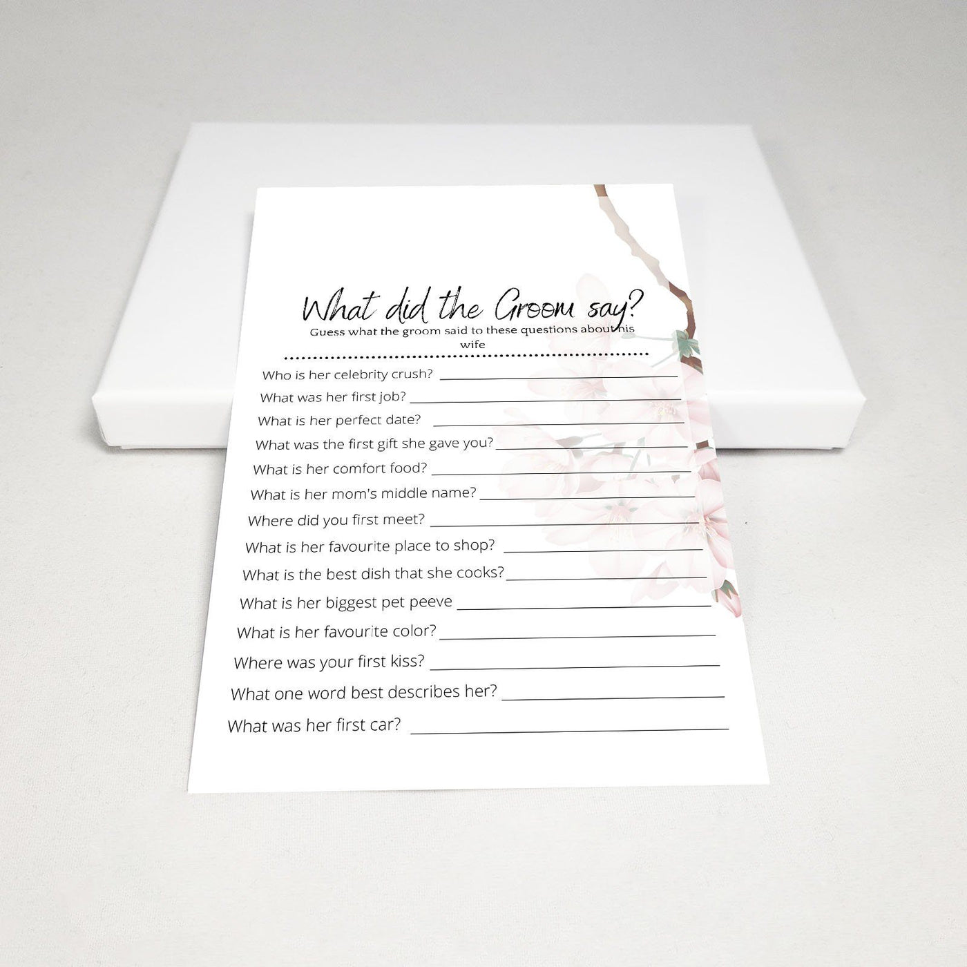 Single Rose - What Did The Groom Say? | Bridal Shower Game Party Games Your Party Games 