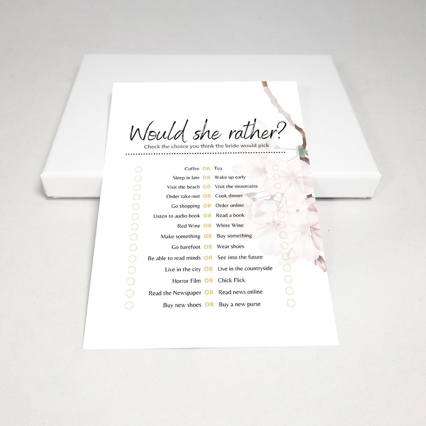 Single Rose - Would She Rather? | Bridal Shower Game Party Games Your Party Games 