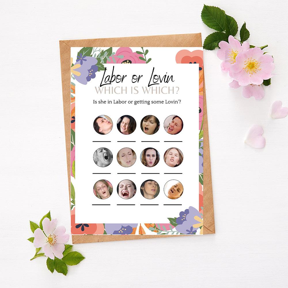 Spring Flowers - Labor or Lust | Baby Shower Game