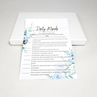 Watercolor Meadow - Dirty Minds | Bridal Shower Game Party Games Your Party Games 