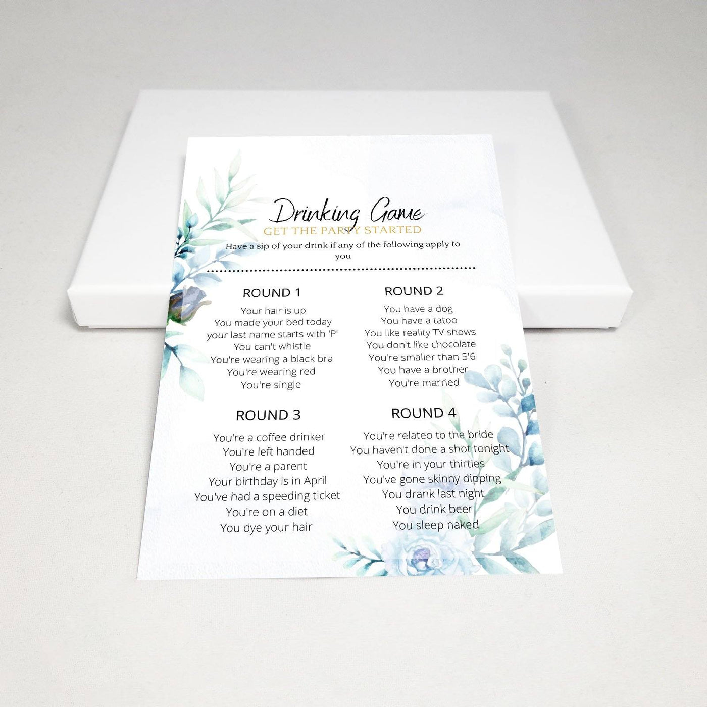 Watercolor Meadow - Drinking Game | Bridal Shower Game Party Games Your Party Games 