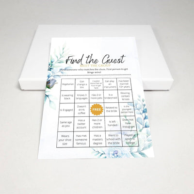 Watercolor Meadow - Find The Guest | Bridal Shower Game Party Games Your Party Games 
