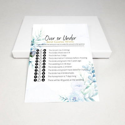 Watercolor Meadow - Over Or Under? | Bridal Shower Game Party Games Your Party Games 