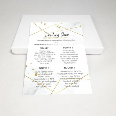 Watercolor Silver - Drinking Game | Bridal Shower Game Party Games Your Party Games 